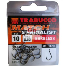   Trabucco Match Specialist szakáll nélküli horog 14, 15 db/csg