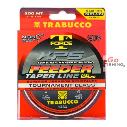 Trabucco TF XPS Feeder Taper Line 200m 0,22-0,35mm, elvékonyodó monofil zsinór