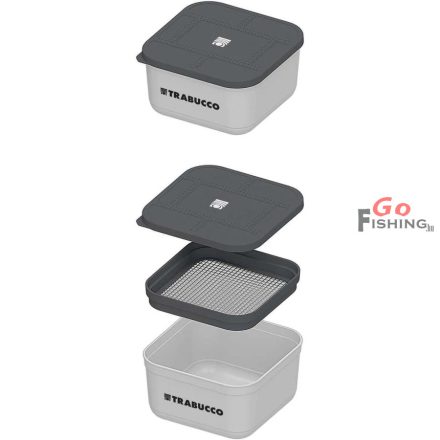 Trabucco Baitsafe Box 1,6l vent & mesh riddle, szellőző csalitartó doboz hálós betéttel