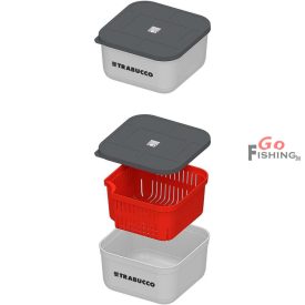   Trabucco Baitsafe Box 1,6l sealed & strainer, légmentes csalitartó doboz szűrőedénnyel
