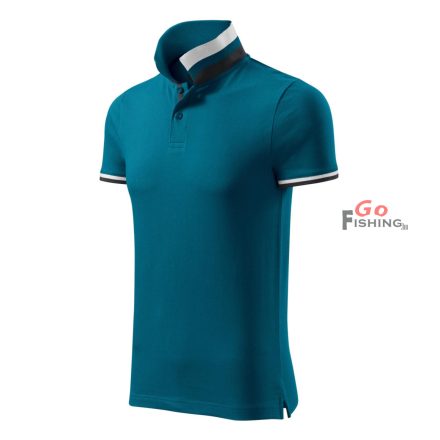 MALFINI Premium® Collar Up Férfi petrol kék Galléros póló L