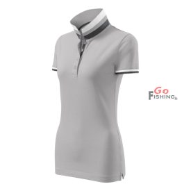   MALFINI Premium® Collar Up Női ezüstszürke Galléros póló L