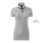 MALFINI Premium® Collar Up Női ezüstszürke Galléros póló L