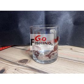 Üveg pohár I Love Fising felírattal 